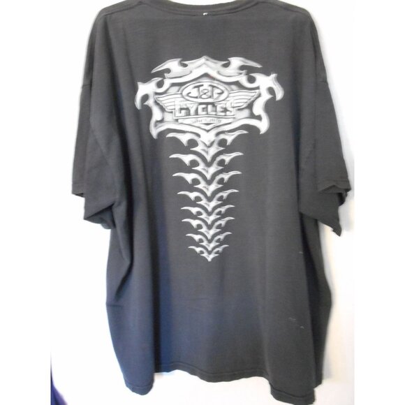 Well Worn Black Bad to Bone J&P Cycles Sz XXXL Gildan Tag double sided Tshirt - Picture 4 of 10